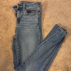 American Eagle High Rise Medium Wash Jeggings
